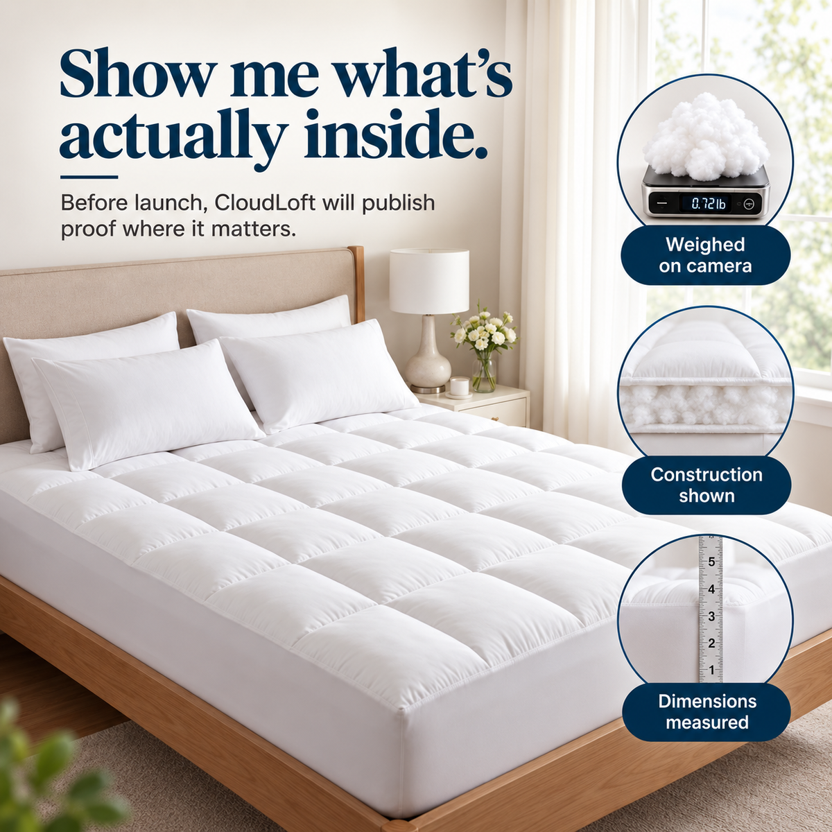 Nubrae™ CloudLoft Mattress Topper