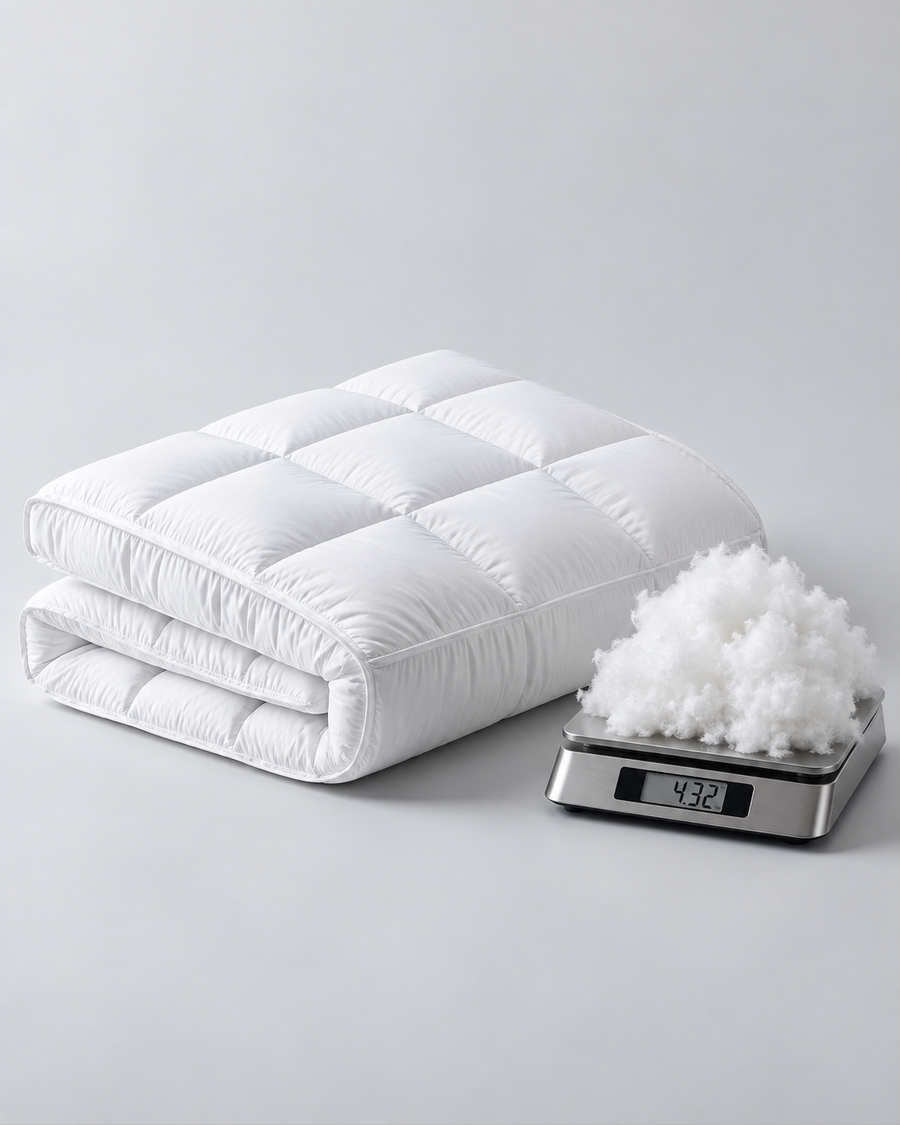 Mattress topper on a scale